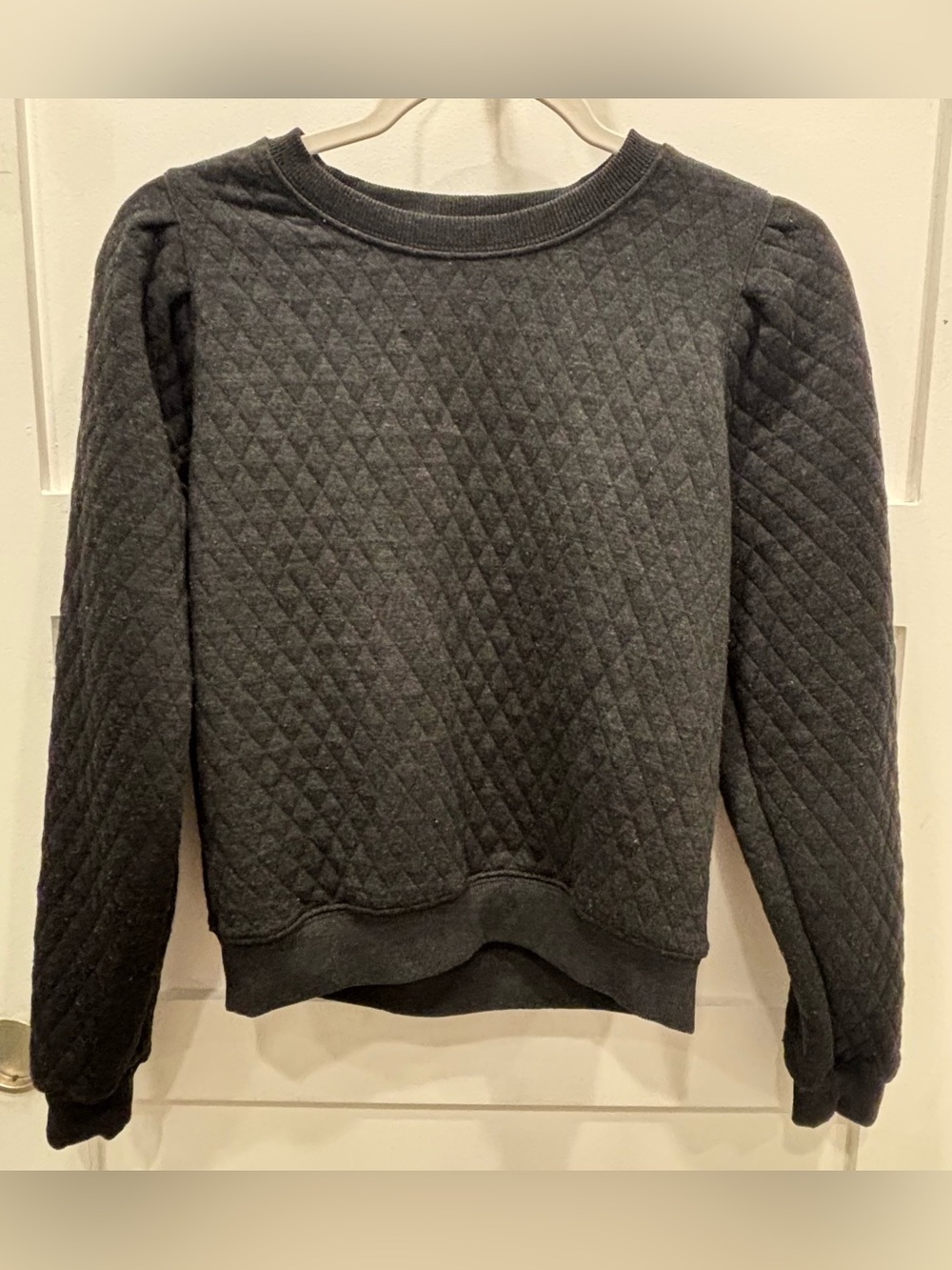 Marine Layer Black Quilted Pullover Sweatshirt